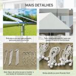 Tenda para Festa 4x8 m Tenda de Jardim com Paredes Removíveis Portas e Janelas Anti - UV para Casamento e Eventos Cinzento