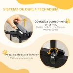 Barreira de Segurança para Animais de Estimação 74 - 80cm com Porta com Fechamento Automático e Sistema de Duplo Bloqueio Altura 76,2cm Preto