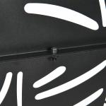 Biombo de 3 Peças Separador de Ambiente com Desenho em Ramos Biombo para Exterior 122x45x198 cm Preto