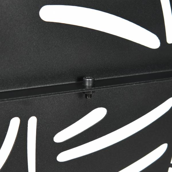 Biombo de 3 Peças Separador de Ambiente com Desenho em Ramos Biombo para Exterior 122x45x198 cm Preto
