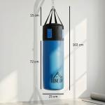 Saco de Boxe Profissional Puching Bag com Luvas de 8 oz Gancho e Bolsa de Armazenamento Saco de Areia de Treinamento para Adultos e Adolescentes Ø25x102 cm Azul