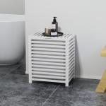 Cesto de Roupa de Bambu Cesto Roupa Suja Capacidade 55L com Bolsa Amovível Forma Retangular 50x36x60 cm Branco