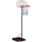 Tabela de Basquetebol para Exterior com Alvo de Dardos com Ajustável 210 - 247 cm Rodas Base Rellenável Preto