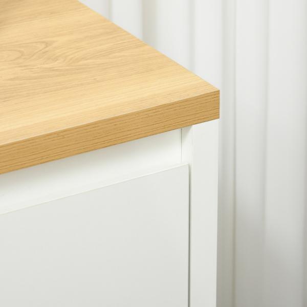 Aparador de Sala de Estar Armário de Armazenamento com 3 Portas e Prateleiras Ajustáveis 120x37x75 cm Branco e Madeira