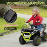 Quadriciclo Elétrico para Criança 12V Faróis Música MP3 Velocidade Ajustável e Cesta de Arrumação 88x50x57,5 cm Verde