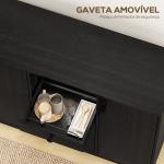 Aparador com 3 Portas e 3 Gavetas Prateleiras Ajustáveis para Cozinha, Entrada Sala de Jantar Quarto 143,5x40x90 cm Preto