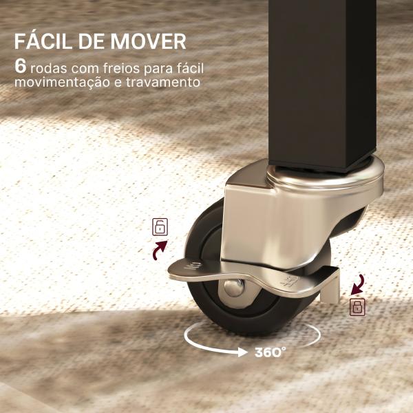 Mesa de Jantar Dobrável para 4 - 6 Pessoas com Rodas e Abas Rebatíveis para Cozinha 120x80x73 cm Cinzento