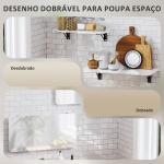 Conjunto de 2 Mesas Dobráveis de Parede Secretárias Flutuantes para Espaços Pequenos Mesas Rebatíveis Branco Brilhante