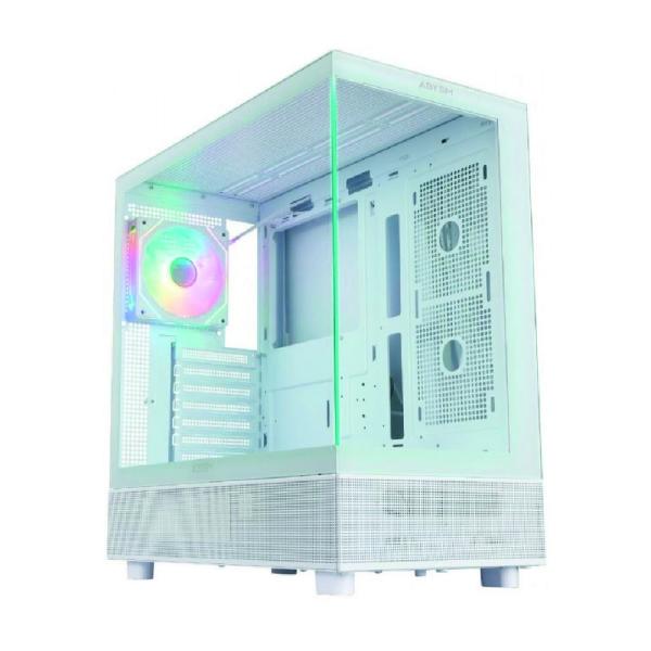 Caixa Gaming Abysm DANUBE SAVA H400 Vidro Temperado Branca — Recondicionada