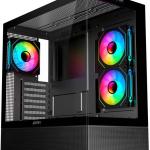 Caixa ATX Danube Sava H400 Prime ARGB Vidro Temperado (Preto) - ABYSM