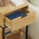 Mesa Consola com Gaveta Consola Moderna Mesa de Entrada com Pés de Aço 40x30x76 cm Madeira e Preto