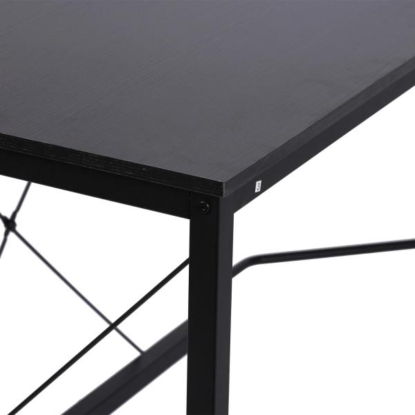 Secretária em Forma de L Secretária para Escritório com Estrutura de Metal Secretária de Canto 150x150x76 cm Preto