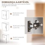 Armário de Cozinha com 4 Portas Bancada para Micro - Ondas Prateleiras Ajustáveis Orifício para Cabos 80x40x178 cm Branco