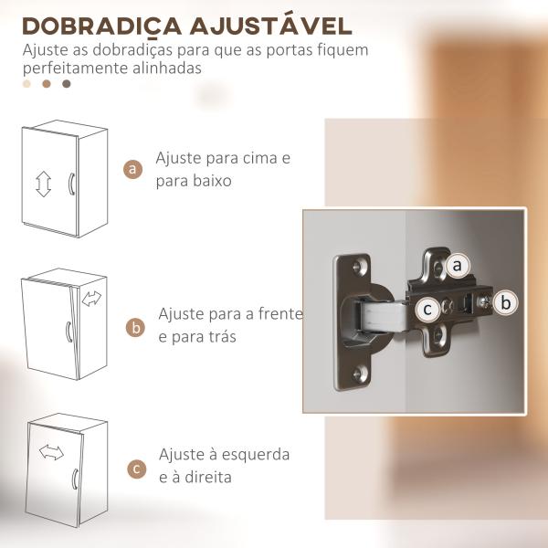 Armário de Cozinha com 4 Portas Bancada para Micro - Ondas Prateleiras Ajustáveis Orifício para Cabos 80x40x178 cm Branco