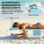 Conjunto de 2 Espreguiçadeiras Dobráveis com Dossel 360° Encosto 5 Posições Orifício Facial 188x56x27 cm Azul Claro
