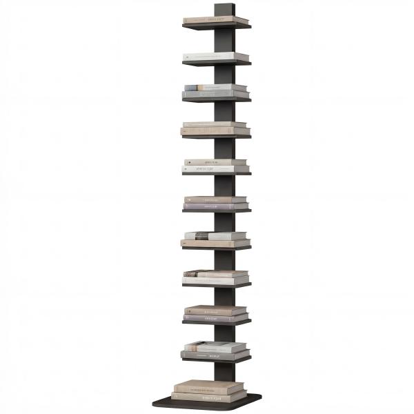 Estante de 11 Níveis Estilo Industrial Estante Estreita e Alta para Espaços Reduzidos 34,5x41,5x163,5 cm Preto