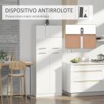 Armário de Arrumação Armário Multiusos com 5 Prateleiras Ajustáveis Móvel Auxiliar para Cozinha Sala Dormitório 59x31x155 cm Branco