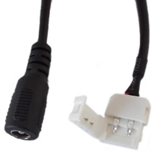 Ficha DC com Fio e Conector 8mm (SMD3528/2835) p/ Fita de LEDs