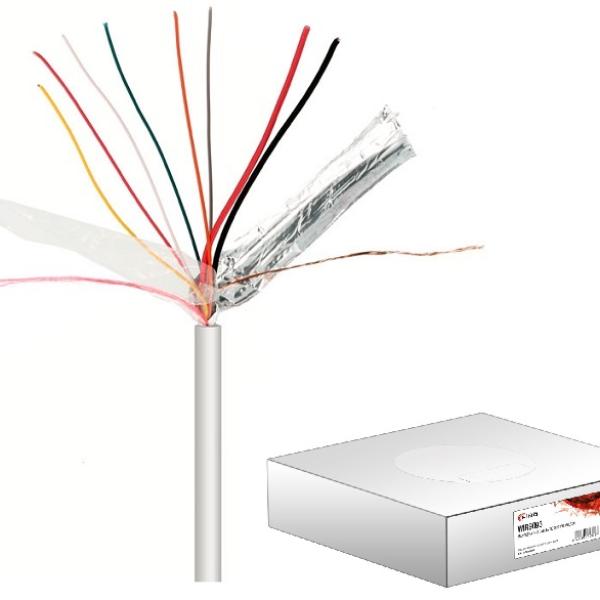 Bobine Cabo de Alarme 8 Condutores [2x 0,75mm² + 6x 0,22mm²] - 100 mts