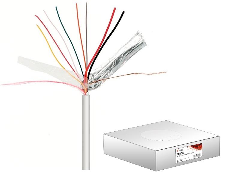 Bobine Cabo de Alarme 8 Condutores [2x 0,75mm² + 6x 0,22mm²] - 100 mts