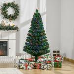 Árvore de Natal Artificial 150 cm Árvore de Natal com Fibra Óptica e Suporte Metálico Decoração de Natal Ø75x150 cm Verde