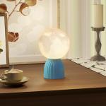 Conjunto de 3 Candeeiros de Mesa de Cabeceira 3D Candeeiros de Mesa com 3 Cores Brilho Ajustável em 10 Níveis Conexão USB Branco