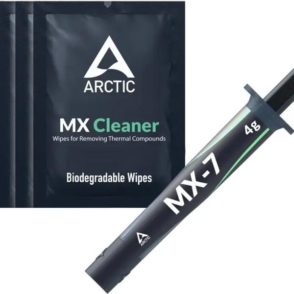Pasta Térmica MX - 7 4g High Performance + 6 Toalhetes de Limpeza MX Cleaner - ARCTIC