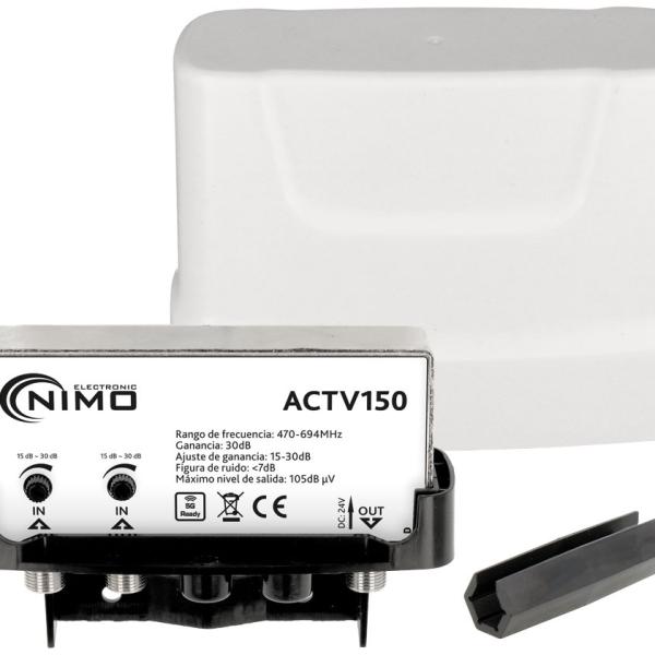 Amplificador de Mastro 2 Entradas / 1 Saída UHF c/ Filtro 5G LTE - NIMO