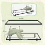 Aquário para Tartarugas 50 L com Plataforma, Rampa e Termómetro 60x30x32 cm Transparente