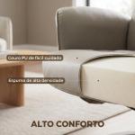 Cadeira Relax Reclinável com Otomana Encosto Alto Giratória 360° Apoios de Braços Bege Cinzento
