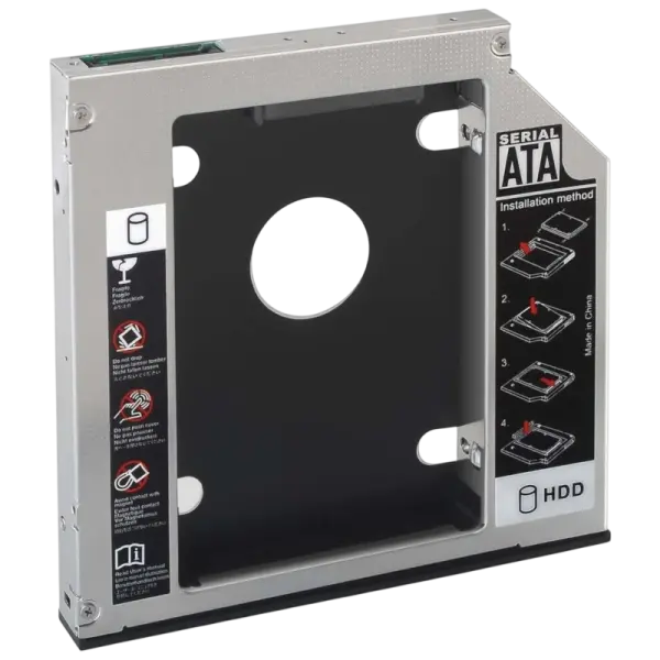 Adaptador p/ Portátil DVD 9.5/12,7mm - SSD/HDD 2.5 - AISENS