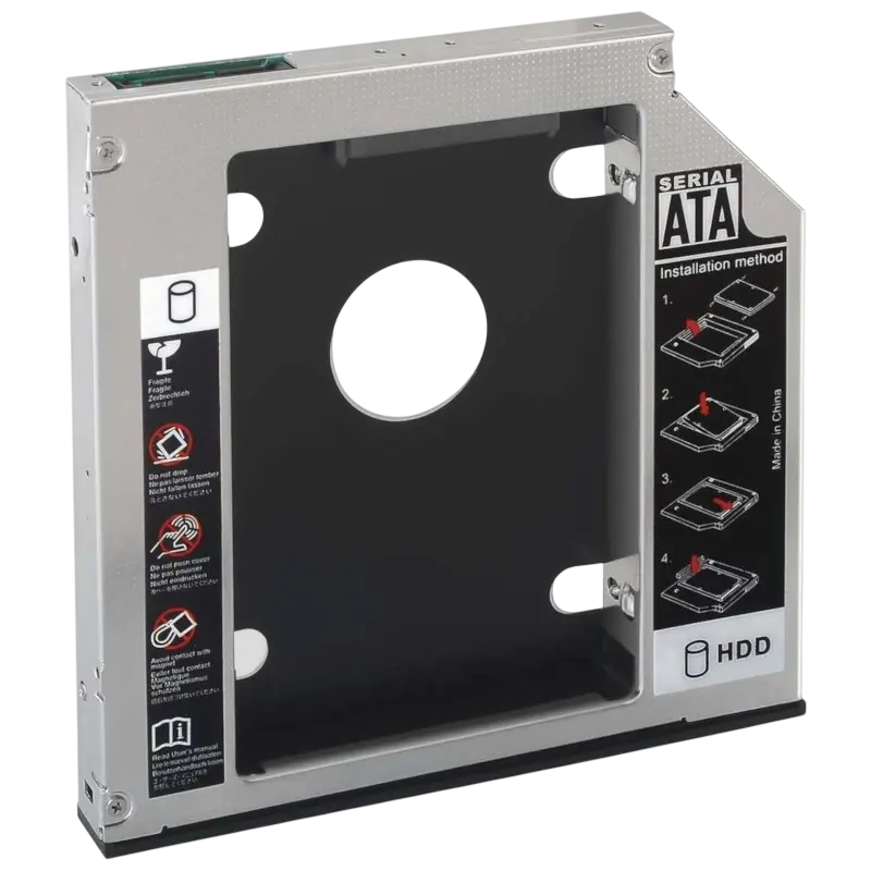 Adaptador p/ Portátil DVD 9.5/12,7mm - SSD/HDD 2.5 - AISENS
