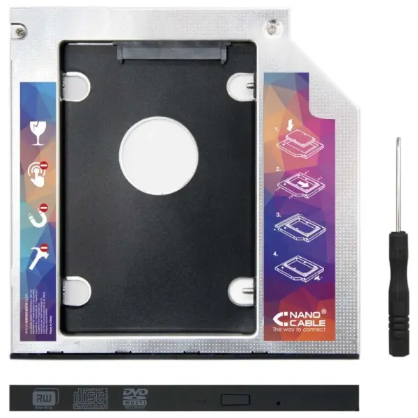 Conversor de Slot CD p/ Slot Disco Rigido 2,5 (7mm) - Nanocable