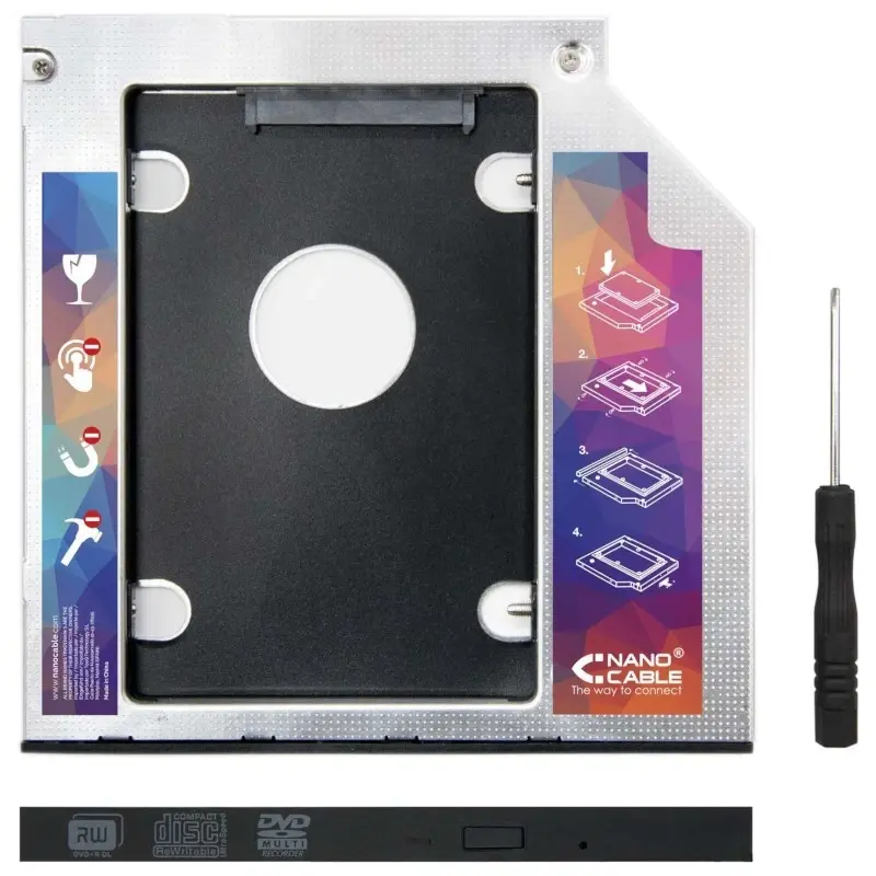 Conversor de Slot CD p/ Slot Disco Rigido 2,5 (7mm) - Nanocable