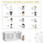 Barreira de Segurança para Cães de Madeira Dobrável para Cães Pequenos e Médios com 6 Painéis 432x36x70 cm Branco