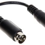Cabo Adaptador Ficha DIN 4 Pinos Macho - Ficha DC Fêmea 2,1/5,5 mm (10cm)