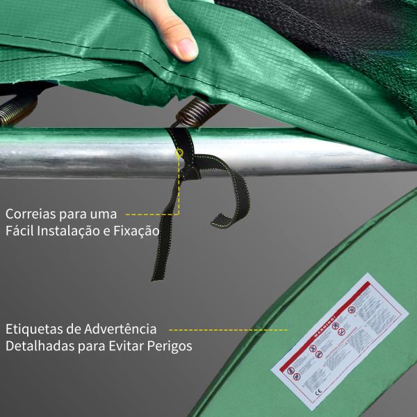 Cobertura de Proteção Ø366 cm de Borda de Trampolim Espuma de Proteção para Trampolim para Exterior Verde