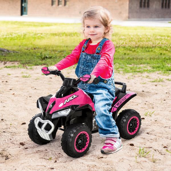 Quadriciclo Infantil para Crianças acima de 18 Meses com Luzes e Música 67,5x38x44cm Rosa