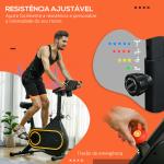 Bicicleta Estática com Ecrã LCD Assento e Guiador Ajustáveis Volante 4 kg e Porta Garrafa 93x48,5x102 - 112 cm Preto