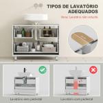 Móvel para Lavatório Pousar com 2 Gavetas para Lavatório sem Pedestal 80x30x60 cm Branco
