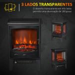 Lareira Elétrica 900W/1800W com Temperatura Ajustável e Proteção Sobreaquecimento para 20 - 25 ㎡ 39x26x54,8 cm Preto