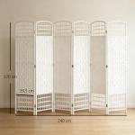Biombo Separador de Ambientes de 6 Painéis Dobrável em Corda de Papel 160x170 cm Decoração para Quarto Branco