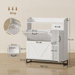 Sapateira Estreito com 2 Compartimentos Rebatíveis Prateleiras Ajustáveis para 12 Pares para Espaços Pequenos 106,7x26x116cm Branco