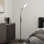Candeeiro de Pé LED com Controlo Remoto e Tátil 5 Modos de Iluminação Temporizador de 60 Minutos Memória Ø22x175 cm Preto