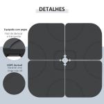Base para Chapéu de Sol de 4 Peças Suporte para Chapéu de Sol para Jardim Pátio Exterior 50x50x7,5cm Preto