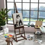 Cavalete de Pintura 230 cm com Altura e Ângulo Ajustáveis Arrumação para Adultos Artistas Pintores Castanho