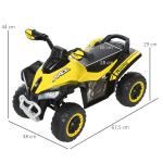 Quadriciclo Infantil para Crianças acima de 18 Meses com Luzes e Música 67,5x38x44cm Amarelo