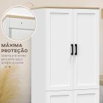Armário de Cozinha com 4 Portas e Prateleiras Ajustáveis Anti - Tombo 60x30x170,5 cm Branco