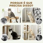 Arranhador para Gatos Arranhador para Gatos com Estofado em Borrego Plataformas Bola Suspensa e Poste de Juta 56x54x86 cm Marrom