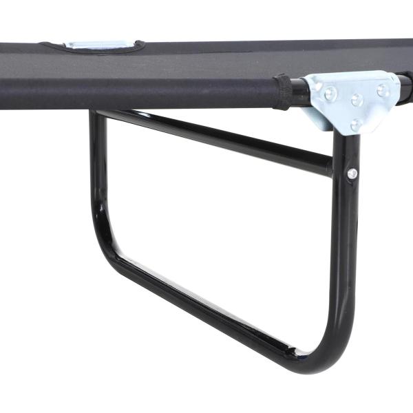 Espreguiçadeira dobrável reclinável com ângulo ajustável de 3 posições para exterior carga 120 kg 190x56x28 cm Preto